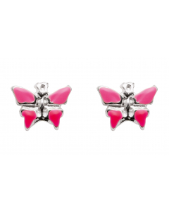 Ohrstecker Schmetterlling pink 925 Silber rhodiniert