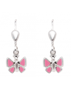 Ohrhänger, Ohrringe mit Brisur Schmetterling  925 Silber rhodiniert