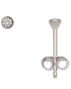 Ohrstecker Zargenfassung Zirkonia 925 Silber rhodiniert