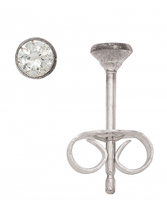 Ohrstecker Zargenfassung Zirkonia 925 Silber rhodiniert
