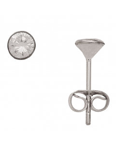 Ohrstecker Zargenfassung Zirkonia 925 Silber rhodiniert
