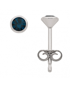 Sortiment Ohrschmuck Zargenfassung Zirkonia farbig blau 925 Silber rhodiniert
