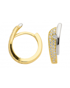 Creolen  Zirkonia 333 Gold rhodiniert