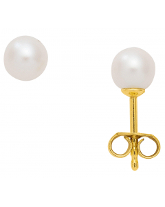 Ohrstecker ohne Rand Zuchtperle 333 Gelbgold