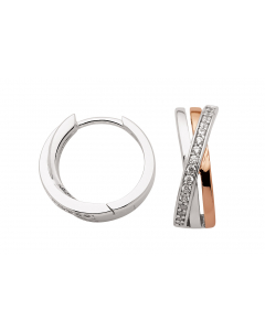 61.95 Sortiment Creolen Zirkonia 925 Silber rhodiniert und rotgold vergolde 904-OS155246-OS10055 Creolen aus Silber
