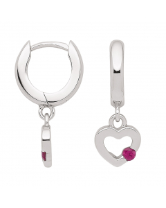 Sortiment Creolen Anhänger Herz Zirkonia farbig pink 925 Silber rhodiniert