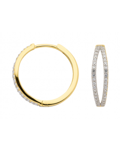 Creolen  Zirkonia 333 Gold rhodiniert
