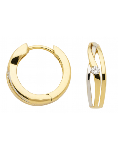 Creolen  Zirkonia 333 Gold rhodiniert