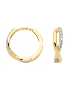 Creolen  Zirkonia 333 Gold rhodiniert
