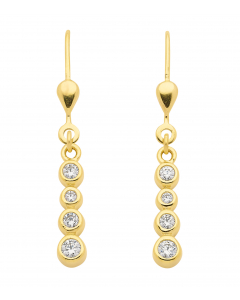 Ohrhänger, Ohrringe  Zirkonia 333 Gelbgold