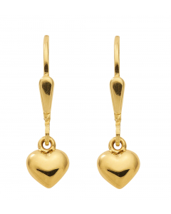 Ohrhänger, Ohrringe mit Brisur Herz  333 Gelbgold