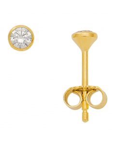 Ohrstecker Zargenfassung Zirkonia 585 Gelbgold