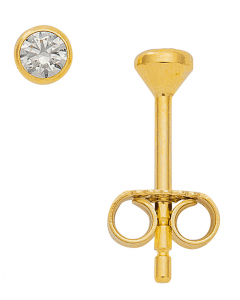 Ohrstecker Zargenfassung Zirkonia 585 Gelbgold