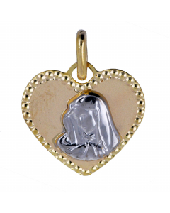 Anhänger Herz mit Engel aus 333 8K Gold mit massiver Goldkette