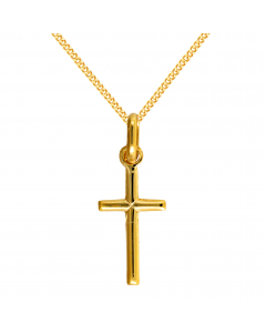 Anhänger Kreuz sehr klein 333 8 kt Gold mit massiver Goldkette 333 - 8 kt Gold