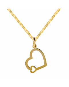 Anhänger Herz 333 8K Gold mit massiver Goldkette