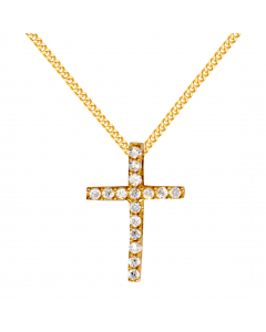 Anhänger Kreuz 375er Gold mit Zirkoniasteinen 0,25g