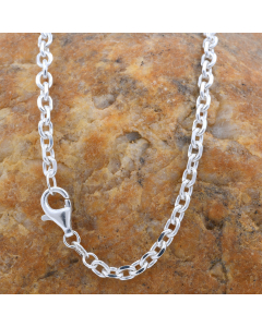 3,0 mm 925 Sterlingsilber Ankerkette diamantiert massiv Silber hochwertige Halskette - Länge nach Wahl