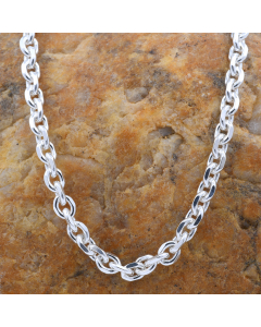 3,7 mm 55 cm 925 Sterlingsilber Ankerkette diamantiert massiv Silber hochwertige Halskette 17,5 g