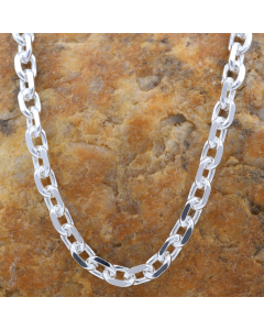 4,4 mm 55 cm 925 Sterlingsilber Ankerkette diamantiert massiv Silber hochwertige Halskette 21,5 g