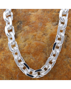 6,8 mm 50 cm 925 Sterlingsilber Ankerkette diamantiert massiv Silber hochwertige Halskette 51,5 g