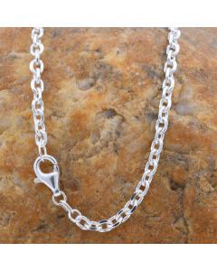 3,0 mm 925 Sterlingsilber Ankerkette diamantiert massiv Silber hochwertige Halskette - Länge nach Wahl