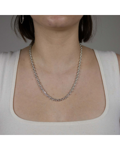 5,0 mm 925 Sterlingsilber Ankerkette diamantiert massiv Silber hochwertige Halskette - Länge nach Wahl