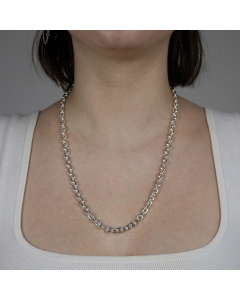 5,7 mm 925 Sterlingsilber Ankerkette diamantiert massiv Silber hochwertige Halskette - Länge nach Wahl