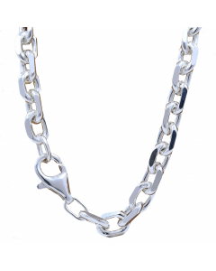 5,7 mm 925 Sterlingsilber Ankerkette diamantiert massiv Silber hochwertige Halskette - Länge nach Wahl