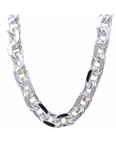 6,8 mm 925 Sterlingsilber Ankerkette diamantiert massiv Silber hochwertige Halskette - Länge nach Wahl