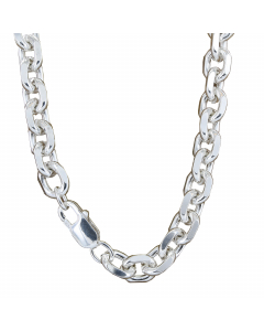 8,8 mm 925 Sterlingsilber Ankerkette diamantiert massiv Silber hochwertige Halskette - Länge nach Wahl