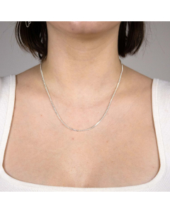 2,2 mm 925 Sterlingsilber massive Silberkette Panzerkette 40/42/45/50/55/60 cm - elegante Silber Kette Damen und Herren Juwelier Qualität - Made in Germany