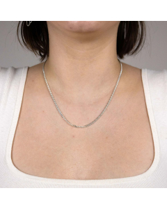 2,8 mm 925 Sterlingsilber massive Silberkette Panzerkette 45/50/55/60 cm - elegante Silber Kette Damen und Herren Juwelier Qualität - Made in Germany