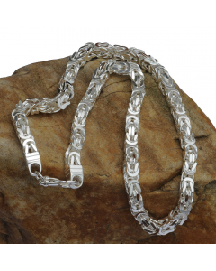 7,3 mm Silber Halskette Königskette massiv 925 Sterlingsilber hochwertige Silberkette - Länge nach Wahl