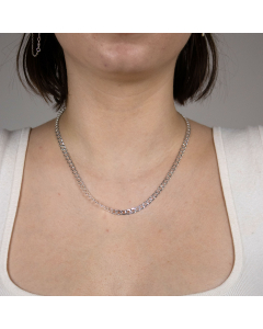 3,8 mm 925 Sterlingsilber massive Silberkette Panzerkette 45/50 cm - elegante Silber Kette Damen und Herren Juwelier Qualität - Made in Germany