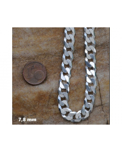 7,8 mm 925 Sterlingsilber massive Silberkette Panzerkette 45/50/55/60 cm - elegante Silber Kette Damen und Herren Juwelier Qualität - Made in Germany