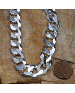 10,6 mm 925 Sterlingsilber massive Silberkette Panzerkette 50/55/60 cm - elegante Silber Kette Damen und Herren Juwelier Qualität - Made in Germany