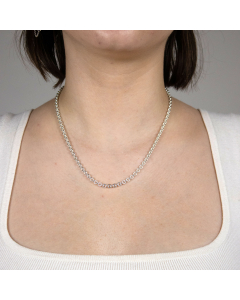 4,0 mm 925 Sterlingsilber massive Silberkette Ankerkette rund 45/50/55/60/70/80/90 cm - elegante Silberkette Damen und Herren Juwelier Qualität - Made in Germany