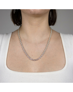 5,4 mm 925 Sterlingsilber massive Silberkette Ankerkette rund 50/55/60 cm - elegante Silberkette Damen und Herren Juwelier Qualität - Made in Germany