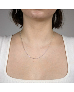 1,4 mm 925 Sterlingsilber Ankerkette diamantiert massiv Silber hochwertige Halskette - Länge nach Wahl