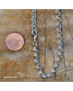 Silberkette  Erbskette  4,5 mm massiv Silber Halskette hochwertige Halskette - Länge nach Wahl
