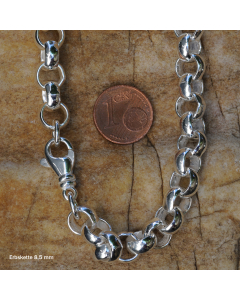 8,5 mm 925 Sterlingsilber massive Silberkette Erbskette  50/55/60 cm - elegante Silberkette Damen und Herren Juwelier Qualität - Made in Germany