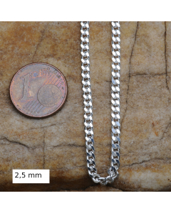 2,5 mm Silberkette  Panzerkette massiv Silber Halskette hochwertige Halskette - Länge nach Wahl