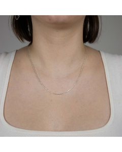 1,7 mm 925 Sterlingsilber Ankerkette diamantiert massiv Silber hochwertige Halskette - Länge nach Wahl