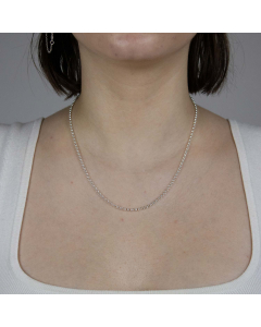 2,5 mm 925 Sterlingsilber massive Silberkette Erbskette  40/42/45/50/55/60/70/80 cm - elegante Silberkette Damen und Herren Juwelier Qualität - Made in Germany