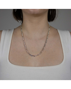 4,6 mm 925 Sterlingsilber massive Silberkette Figarokette diamantiert 50/55/60 cm - elegante Silberkette Damen und Herren Juwelier Qualität - Made in Germany