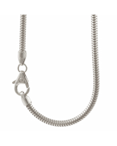 2,4 mm Silber Halskette Schlangenkette rund massiv 925 Sterlingsilber hochwertige Silberkette - Länge nach Wahl