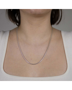 2,4 mm 925 Sterlingsilber massive Silberkette Schlangenkette  40/42/45/50/55/60/70/80 cm - elegante Silberkette Damen Juwelier Qualität - Made in Germany