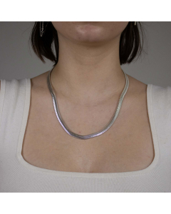 6,3 mm 925 Sterlingsilber massive Silberkette Schlangenkette  45/50 cm - elegante Silberkette Damen Juwelier Qualität - Made in Germany