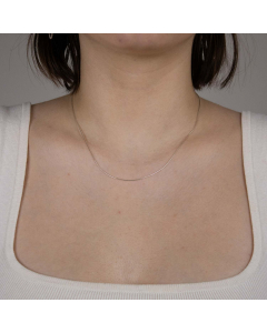 0,8 mm 925 Sterlingsilber massive Silberkette Schlangenkette  42/45 cm - elegante Silberkette Damen Juwelier Qualität - Made in Germany